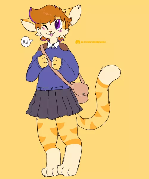 on their way to class! :D <ko-fi sketch for founded, art by me @spookyfoxinc on twitter> by spookyfoxinc