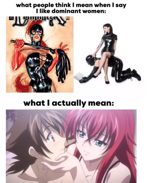 One delicate chin grab and she’s got his FULL attention. 😳 To quote Markiplier, “Oooh, the POWER.” (s: Highschool DxD) by JeremySchmidtAfton