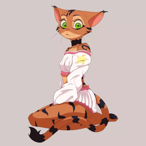 One of my cat characters, Chris, in pajamas :3 ~ art by me 🍪 by Galinn-Arts