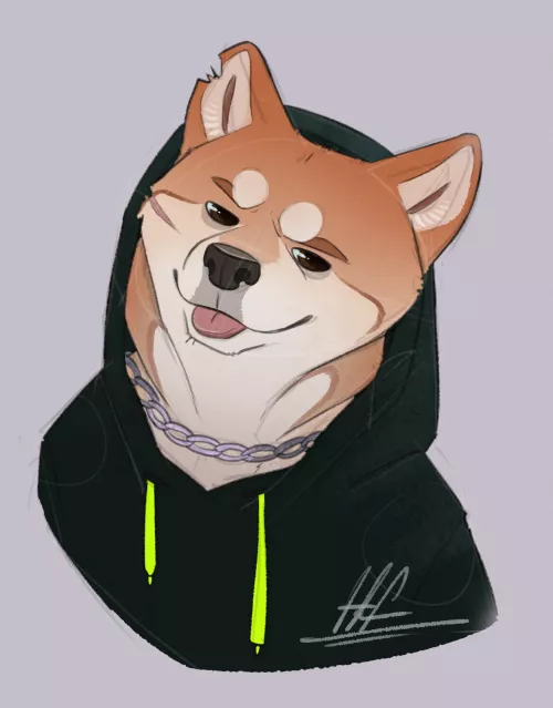 One of quick doodles I made :p shiba inu [art by me @/heretic.fox on Instagram] by 1ratamo1
