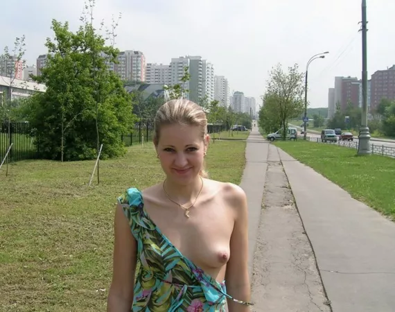 One titty out on a public sidewalk by My_Porn_Account_____