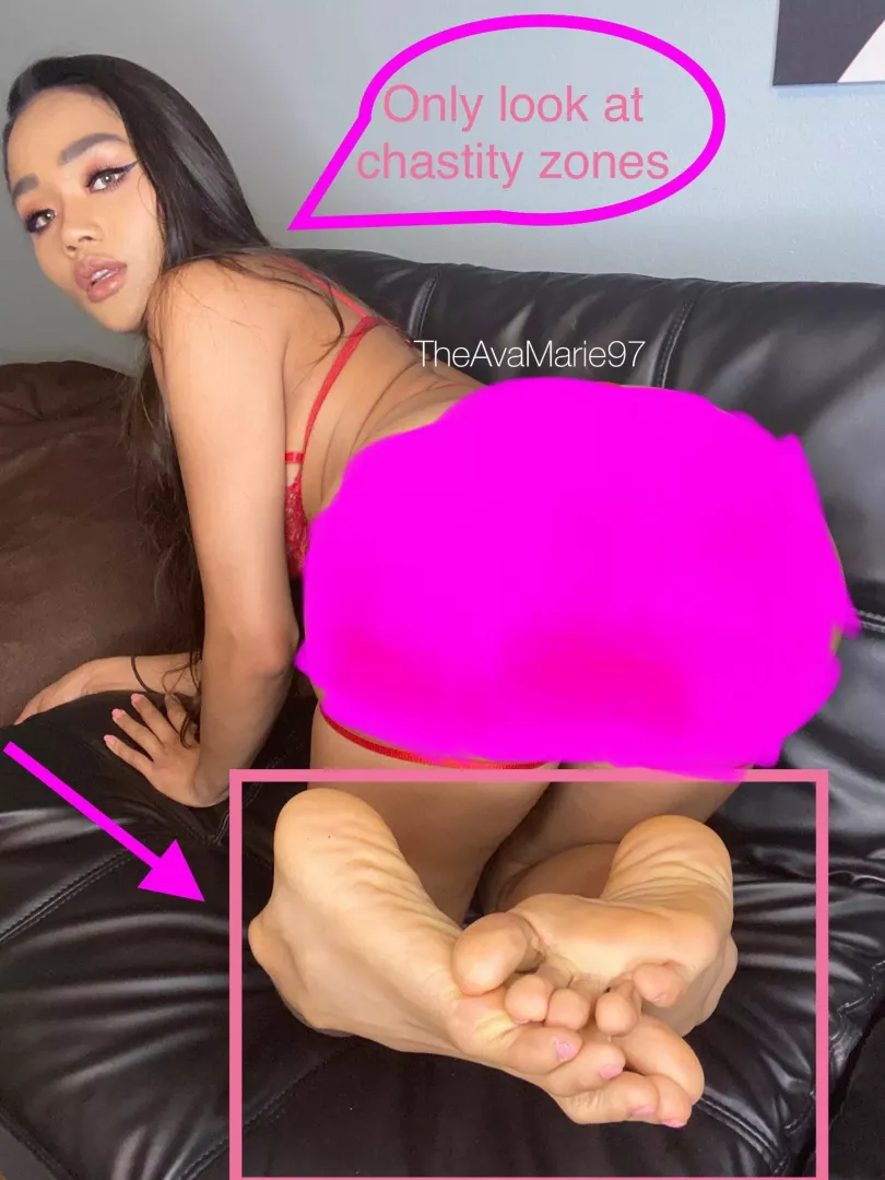 Only look at the chastity zones bitch boy, no edging allowed. I want you leaking pre cum everywhere from your chastity cage. posted by GoddessAva2