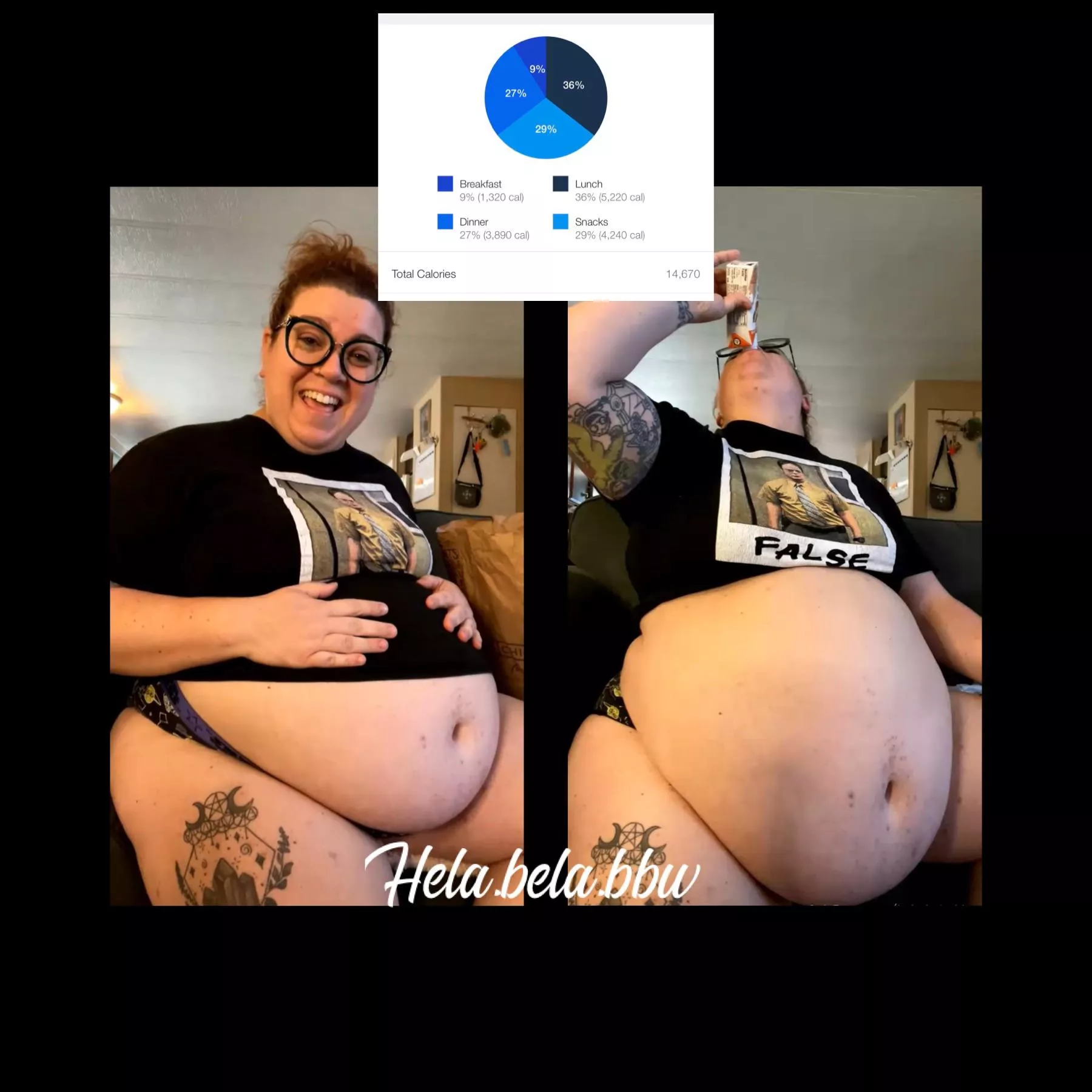 Oof. 14,600 calories so far! 7 hours left 🥵😍 posted by Hela_Horcrux