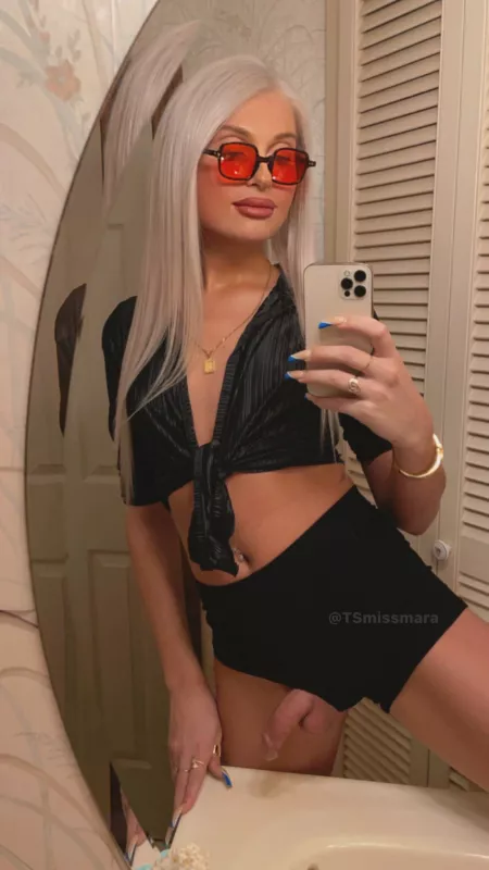 Oops something popped out of her shorts. TS Mara by Galian101