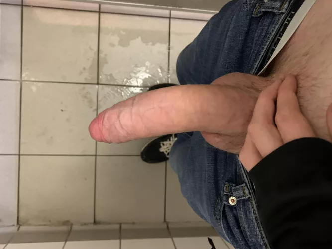 Openly showing my semi in a public toilet. DM’s open by Hey213ey54