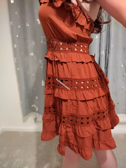 Opinion needed: should I wear a bra under this dress? (Currently braless) by oohsweetnatalya