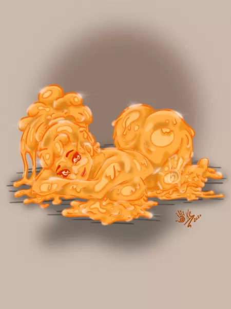 Orange SlimeGirl ( artist: ooh-a-piece-of-candy) by ooh-a-piece-of-candy