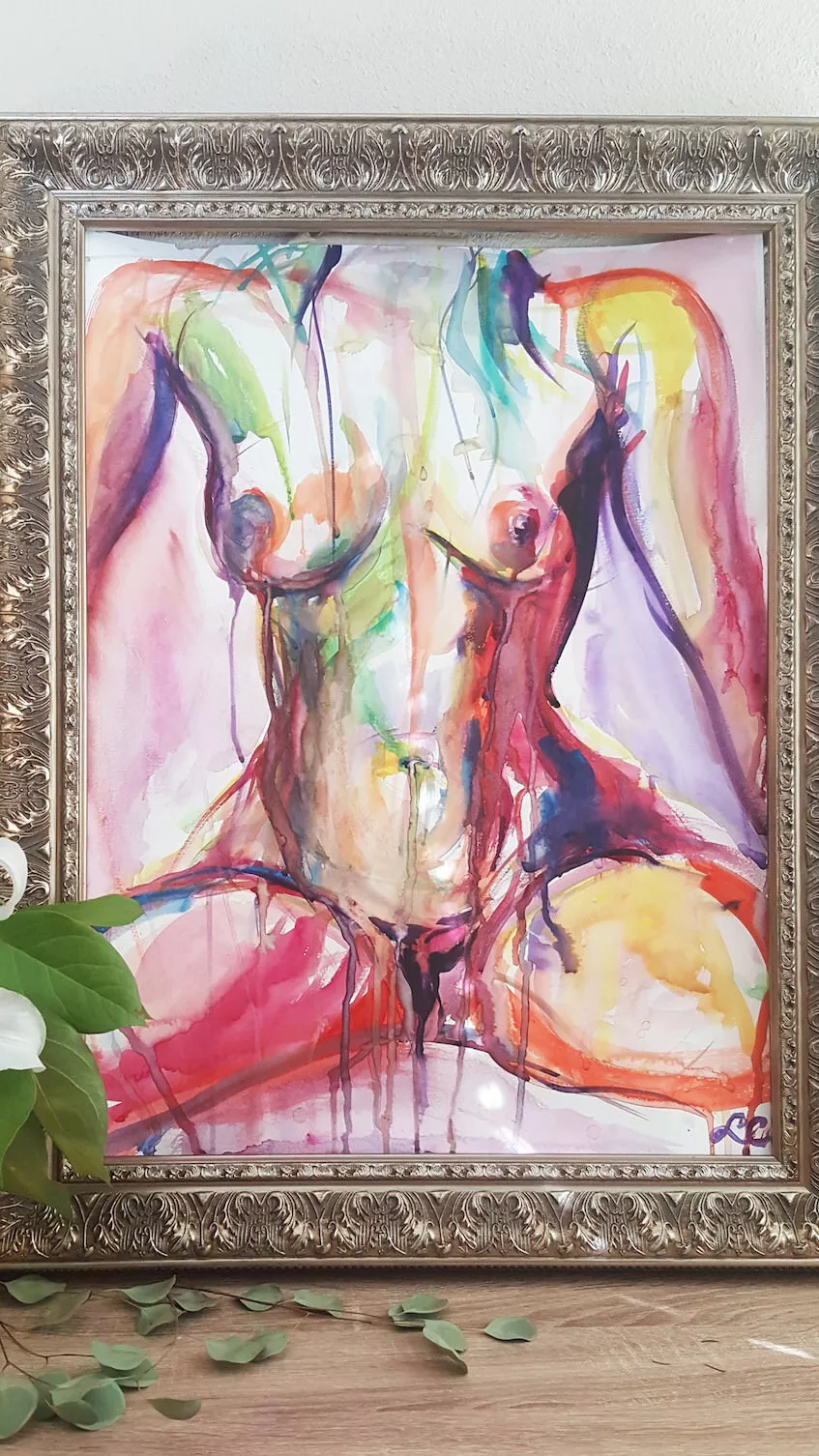 Original Nude Watercolor Painting of Ginger Banks Etsy link to purchase in comments 💕 posted by blonde234