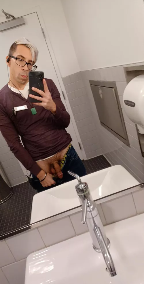 Out at work. Someone needs to walk in and get it hard by sakarr90