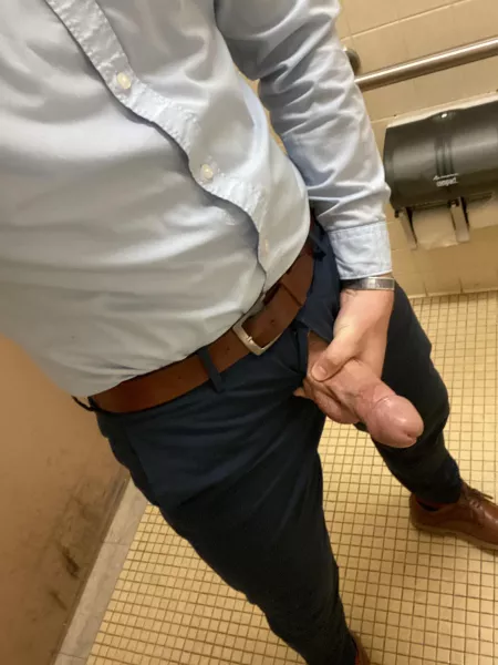 Out of the uniform and into the business attire. Cock still just as hard. by [deleted]