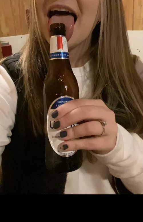 Out on the town, horny, and wishing this was a big cock. [image] by blondeperks