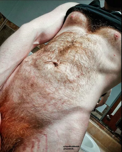 Over 1 year of no shaving, hope you enjoy my ginger pubes 😈🧡 by GymBruhReddit