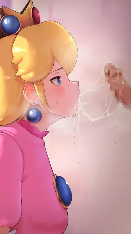 Overflowing from Peach’s blowjob (cannot find the fucking artist or sauce. Send help) by SnooSongs642
