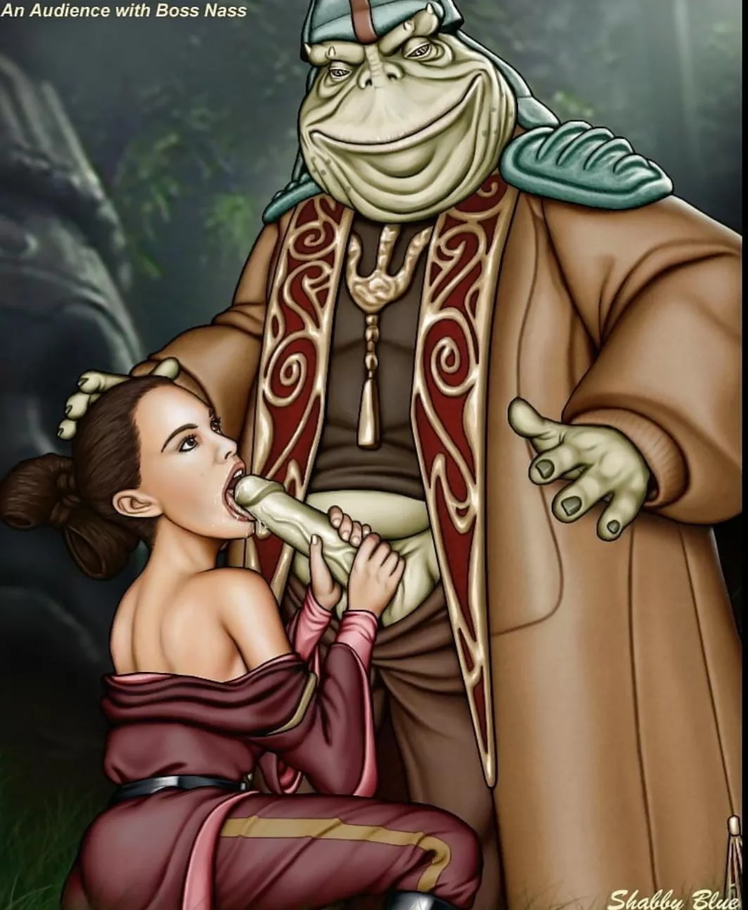Padme sucks the cum out of Boss Nass (Shabby Blue) posted by FaygoPervert