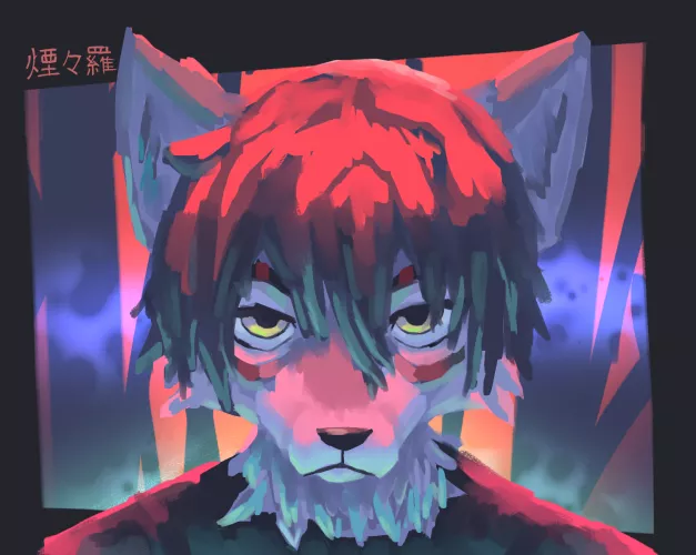 painted an edgy emo furry guy by EnenraKage