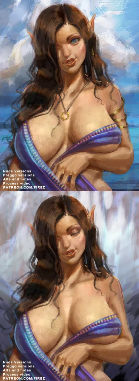 Painterly Elf Girl by Firez_hn