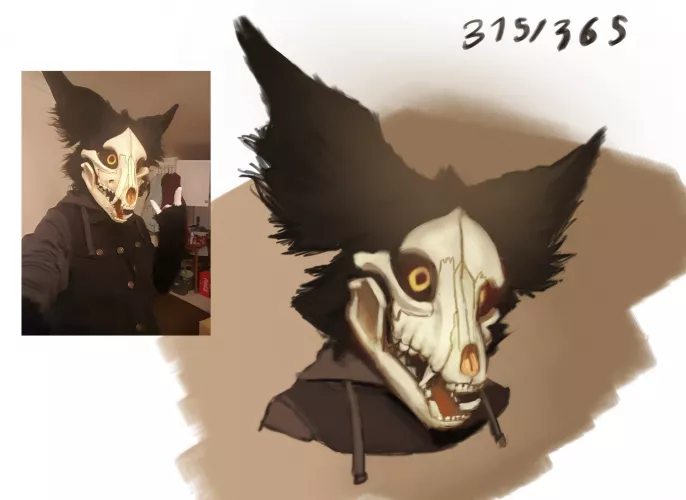 painting study (I don't know who the furry in the reference, I found it on pinterest) my twitter is @MrJairorate by jairorate