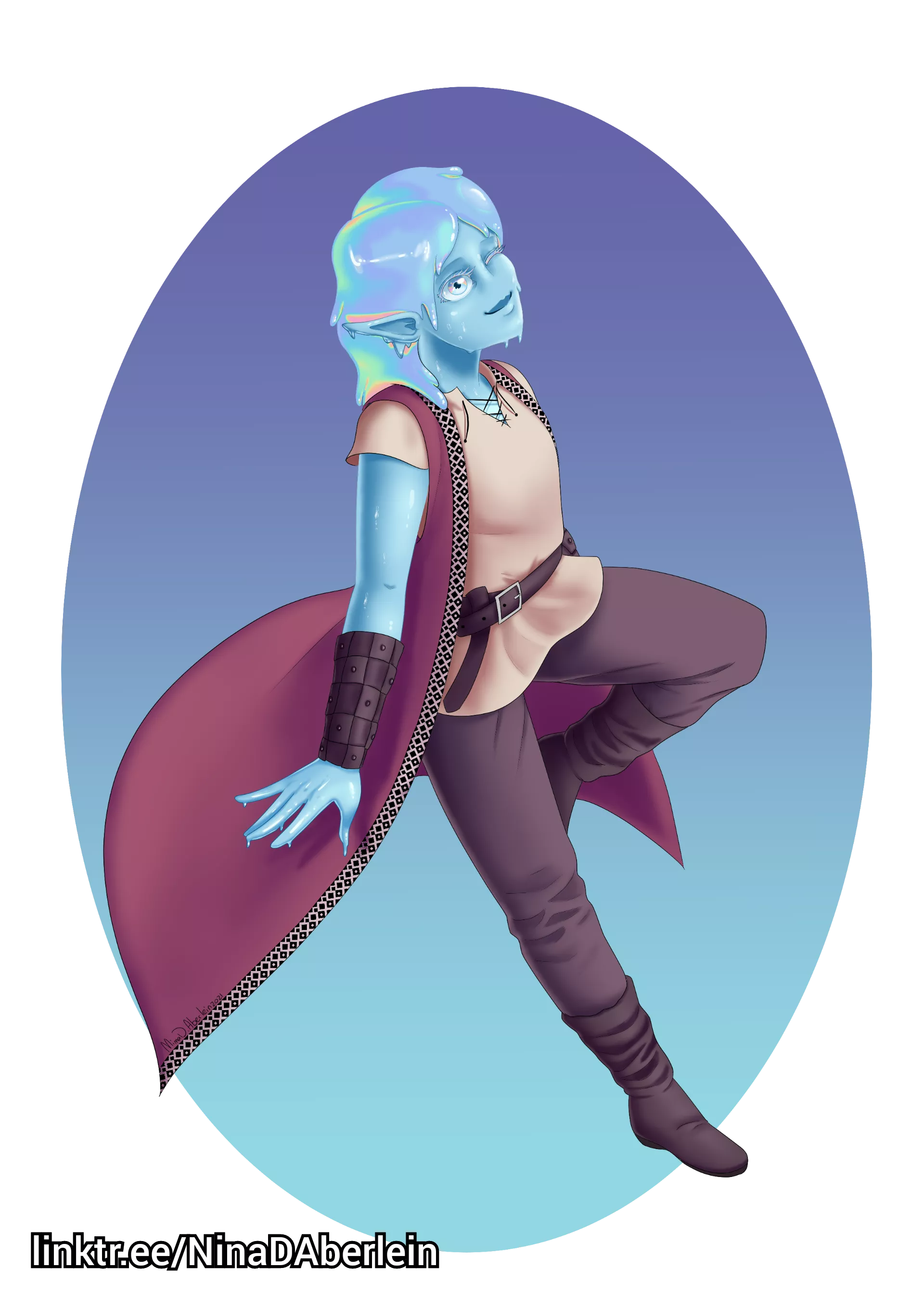 partially iridescent slime girl commission! ~ Art by me posted by NinaAberlein