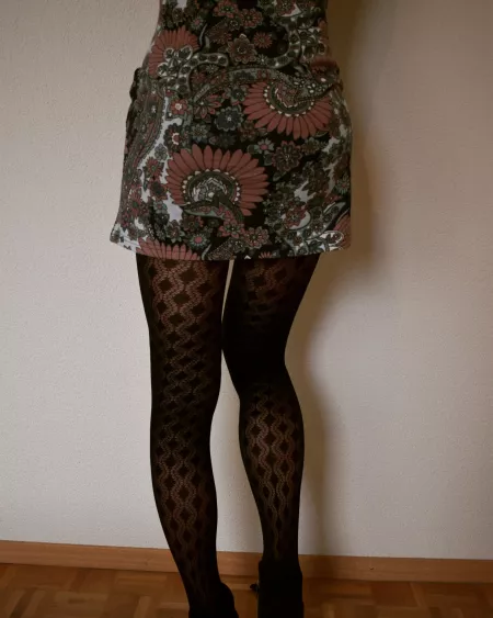 Patterned tights and vintage dress by ToBeChloe