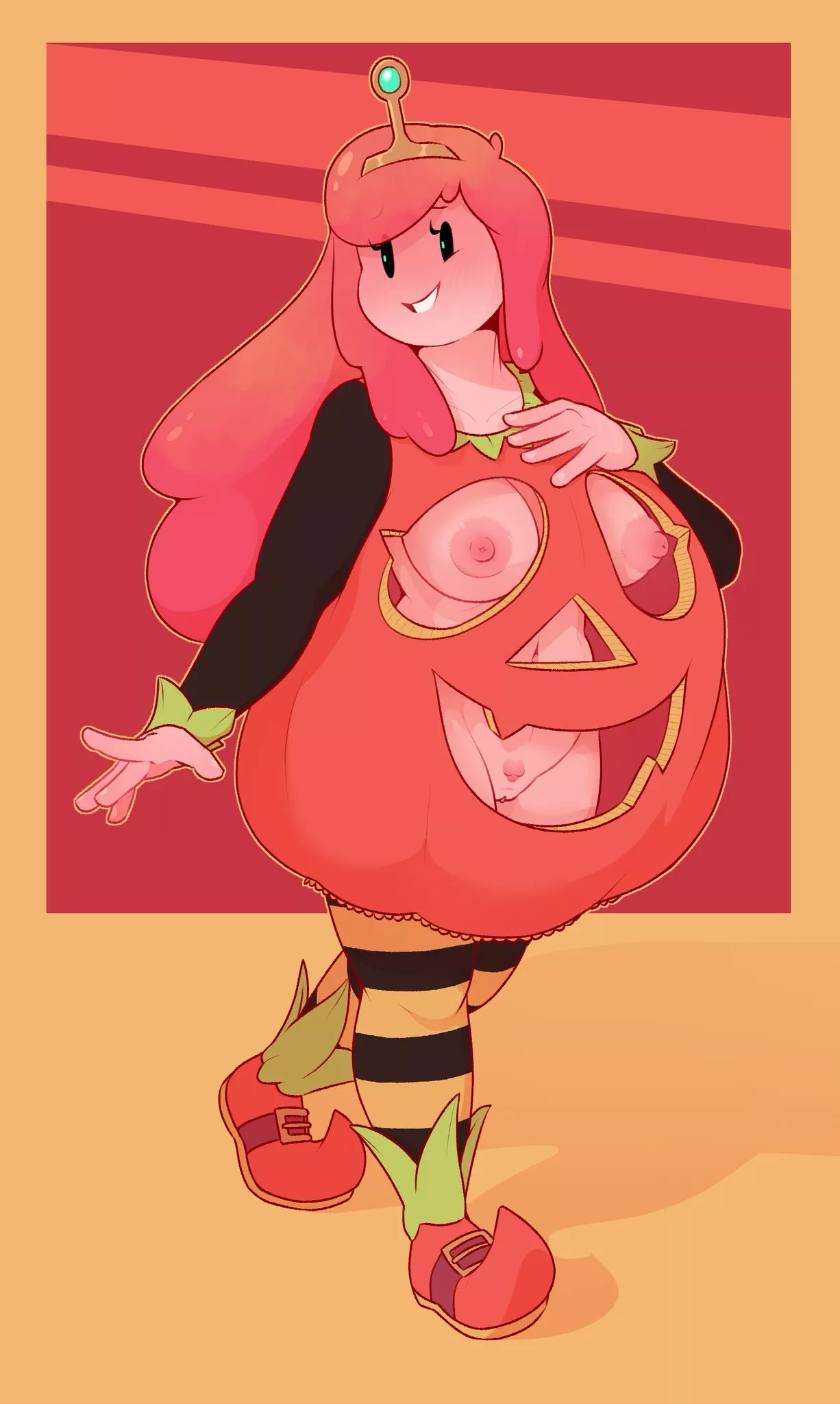 PB in a pumpkin outfit by @DabbleDoodles posted by SuperKamiCena