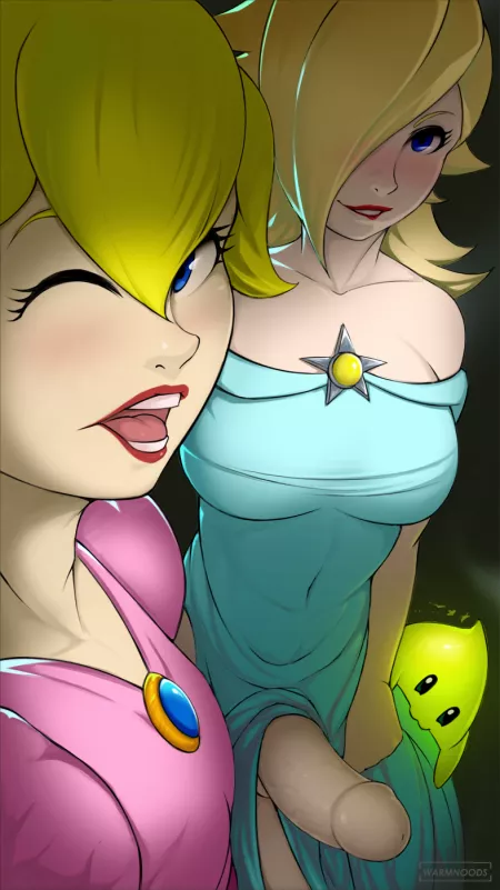 Peach and Futa Rosalina (warmnoods) [Mario Bros] by warmnoods