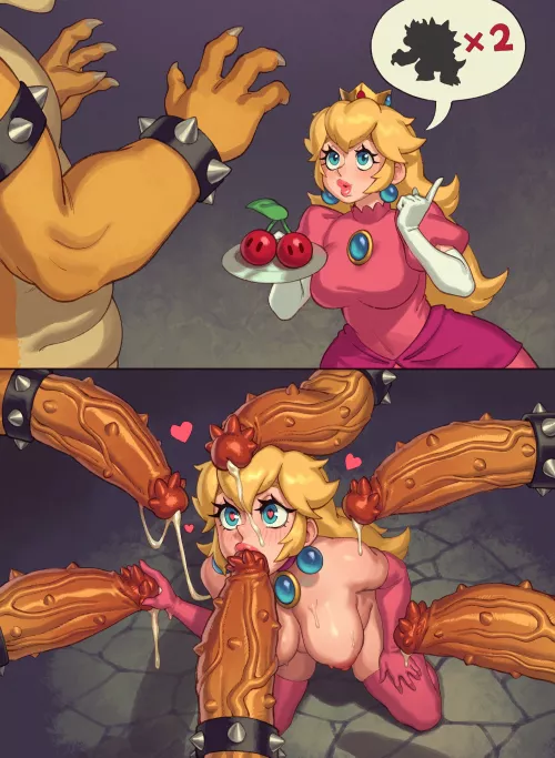 Peach Bowser Blowbang (Rizdraws) by PenisAltAccount