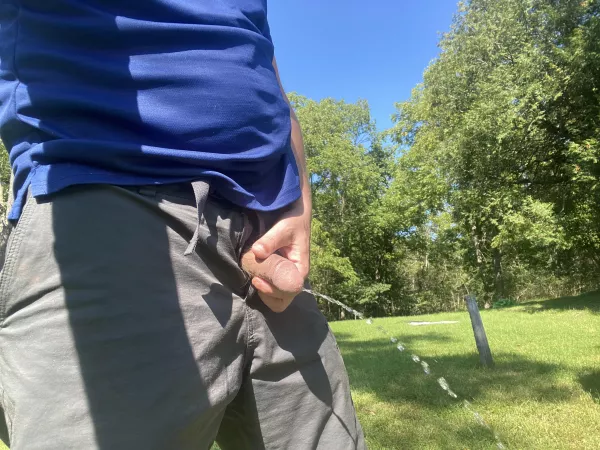 Peeing in the yard at the cabin by cosmova