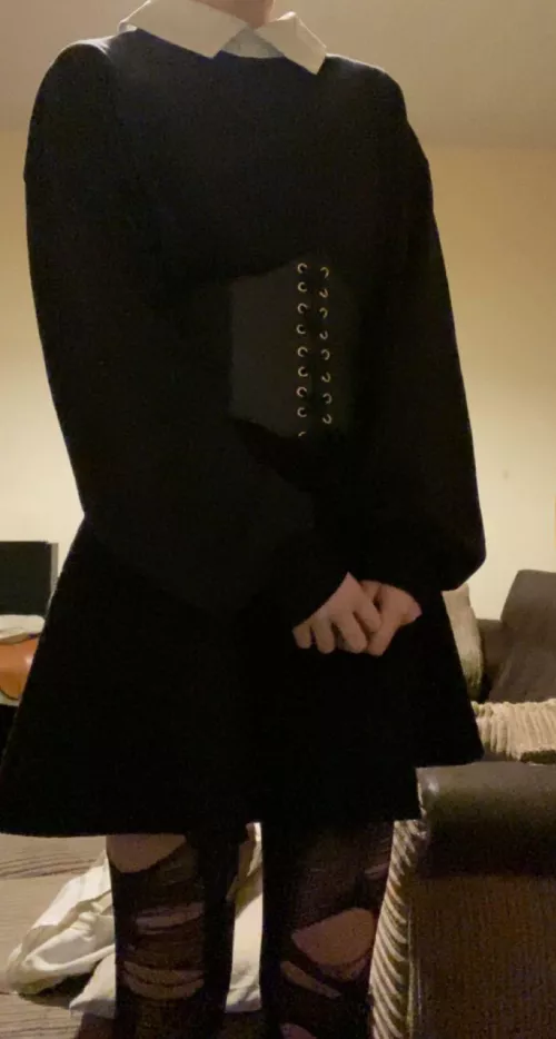 People wanted more but I’m lazy so here’s the same outfit with a different pose haha by Apprehensive-Bus8869