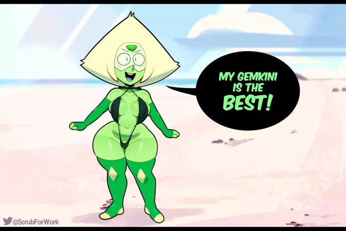Peridot’s gemkini is the best! (Art by ScrubForWork) by renegade_zibit