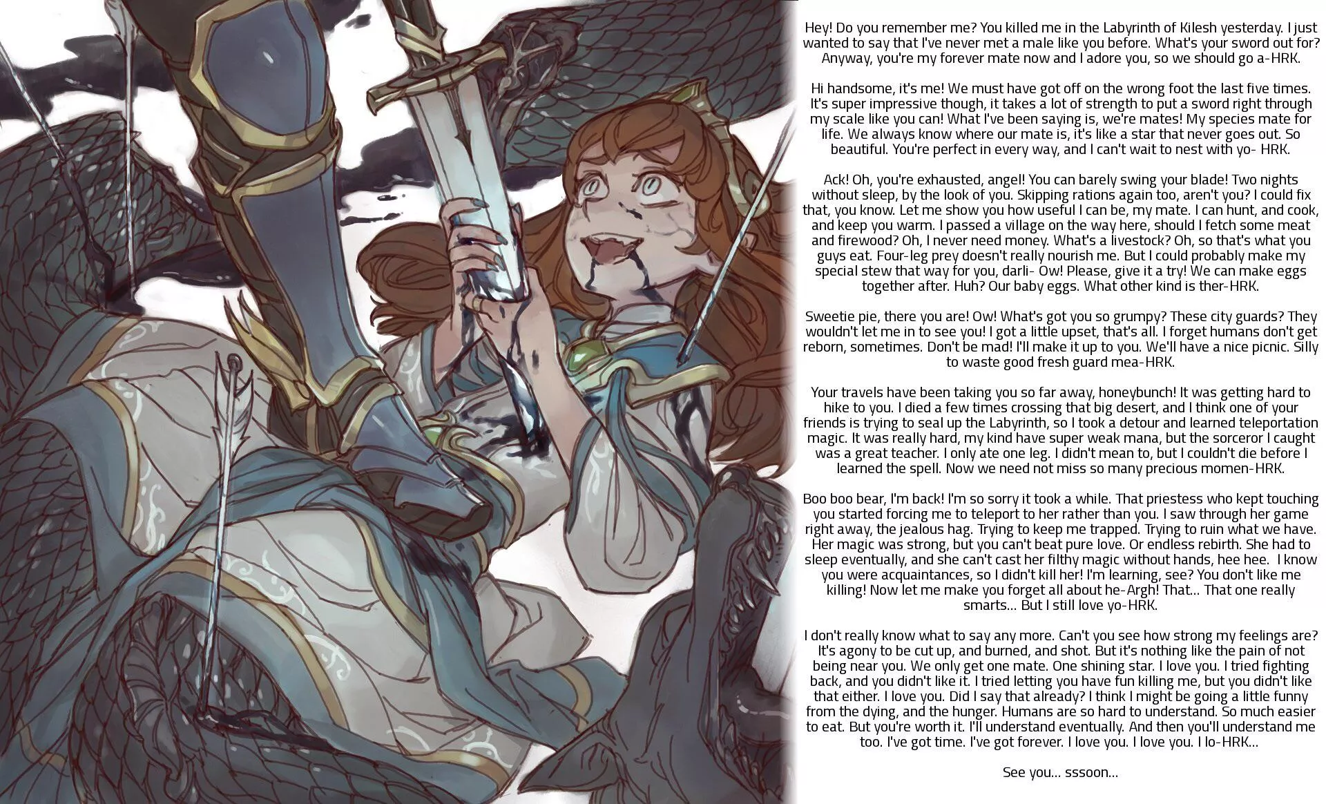 Persistence (Not mine) (Dark) (Unrequited) (Funny) (Monster Girl) (Scylla) (Death / Snuff) (Yandere) posted by Throwaway130406