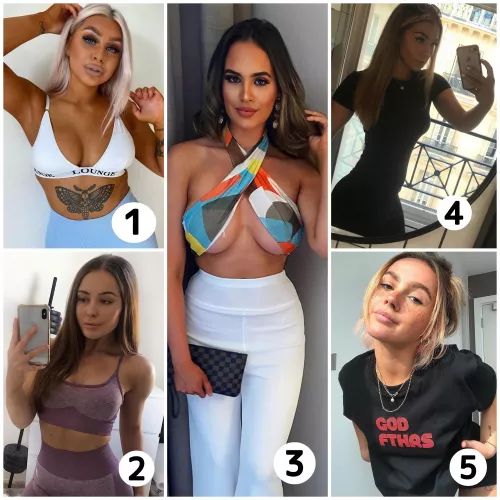 Pick your slut! 😈 Tribute the number you want and send to Kik: Lol1994753 and I'll feed you their 🔥 pics until you bust! 💦 by JFagundez55