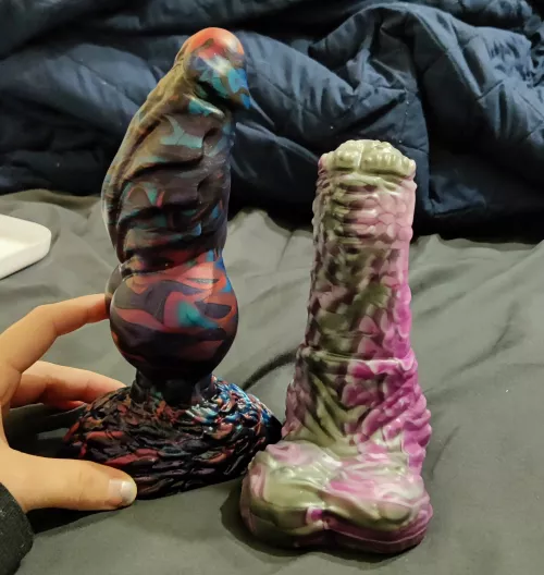 Picked up a couple monsters from Strange Bedfellas - they're so pretty! by Riley_Coyote