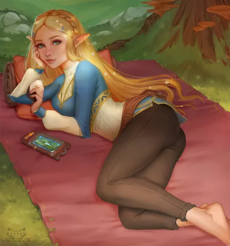 Picnic with Zelda by Daria Leonova by Myrandall