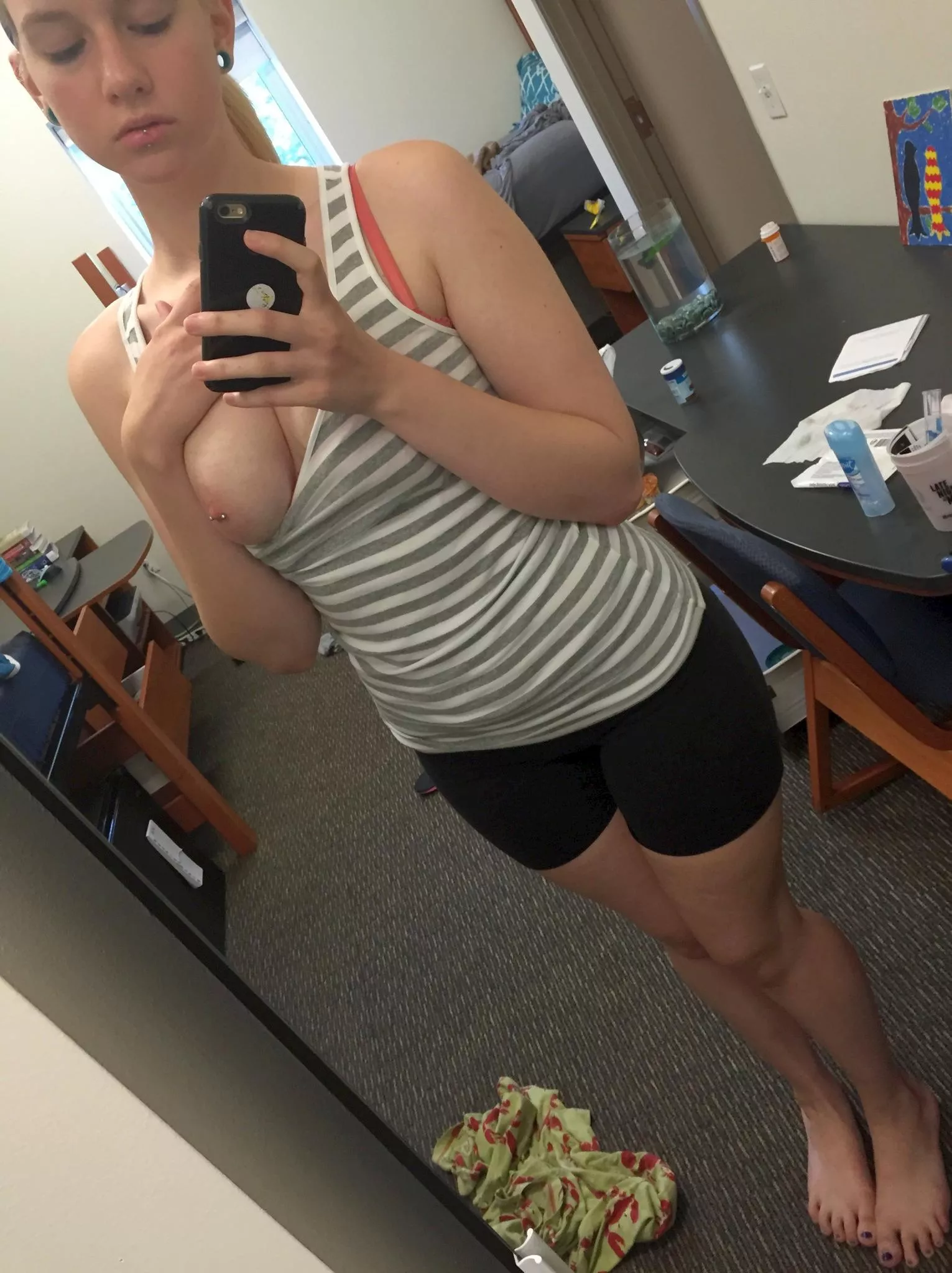 Pierced Busty Amateur Selfshot posted by [deleted]