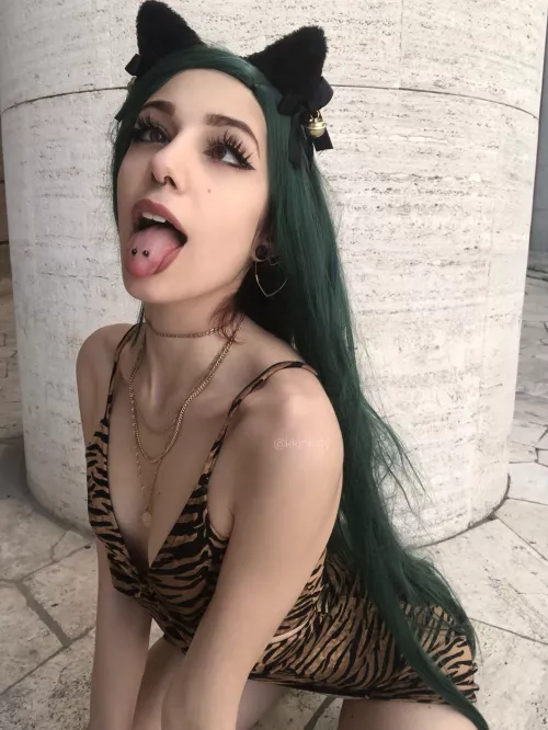 Pierced kitten is hungry for more 👅 by kkinkitty
