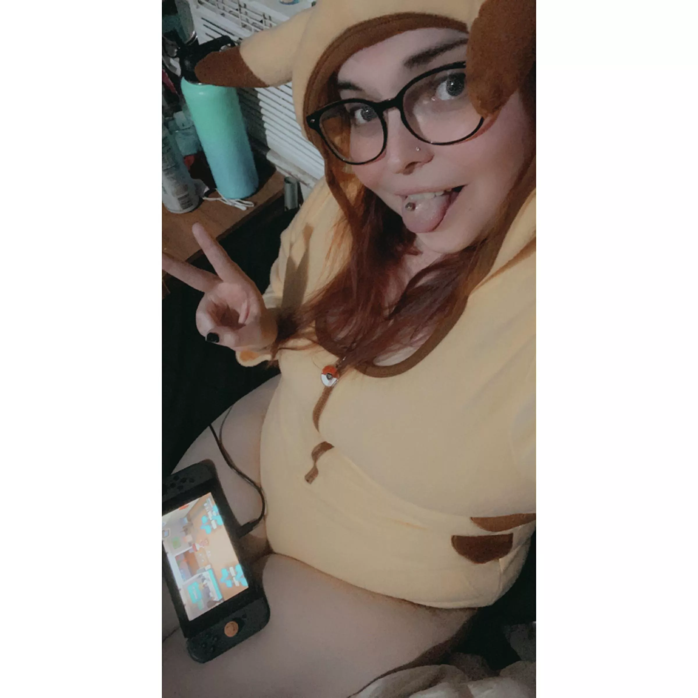 Pikachu onesie and Animal Crossing kind of night!! 💕😈 posted by Littl3One420