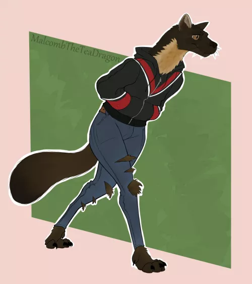 Pine Marten out for a walk, By me by AnAdorableTeaDragon