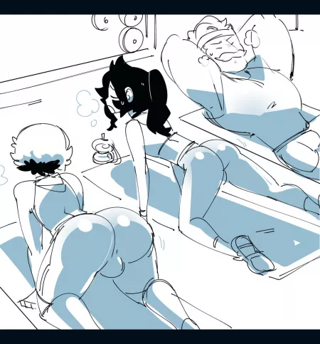 Pineapple, Chef, and Chadsworth hit the gym (gats) by Iamdoingathing