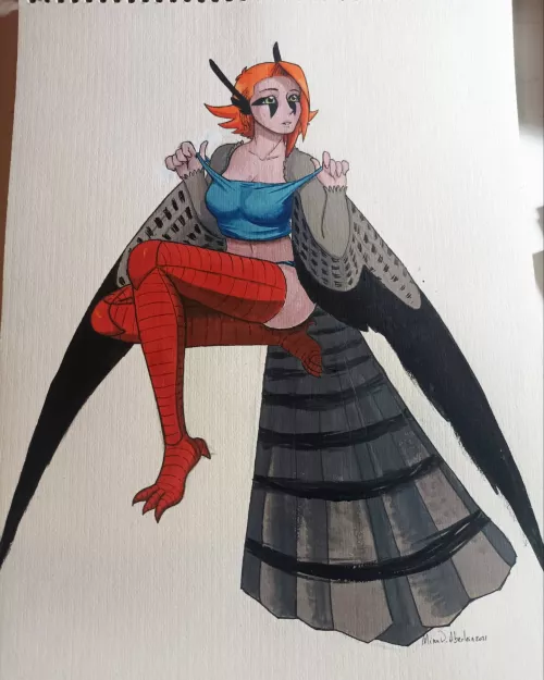 Pin-up painting of Ivy I finished during today's livestream! ~ Will sell it on my Kickstarter campaign!!! by NinaAberlein