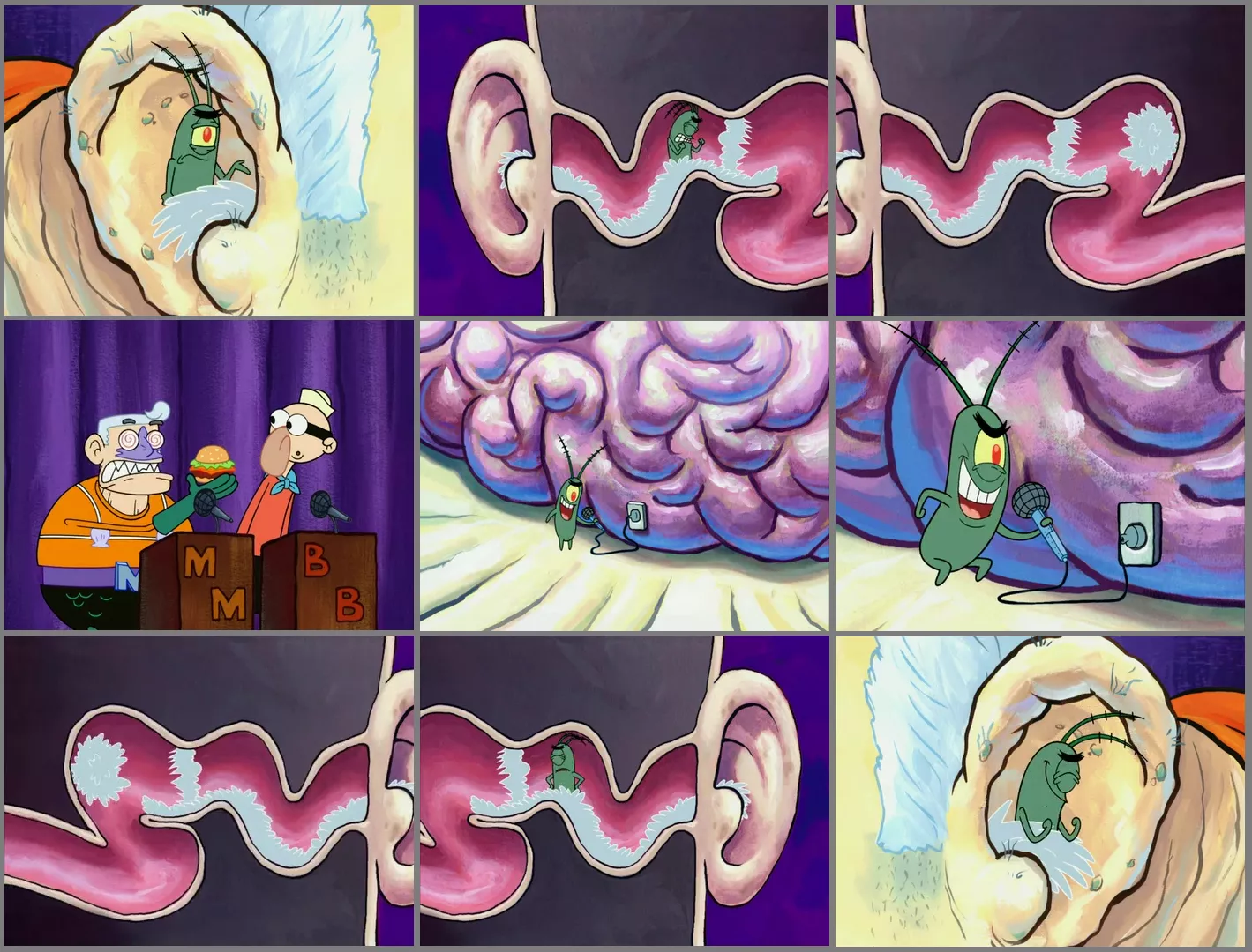 Plankton going through Mermaid Man's ears posted by MediocreTruth49