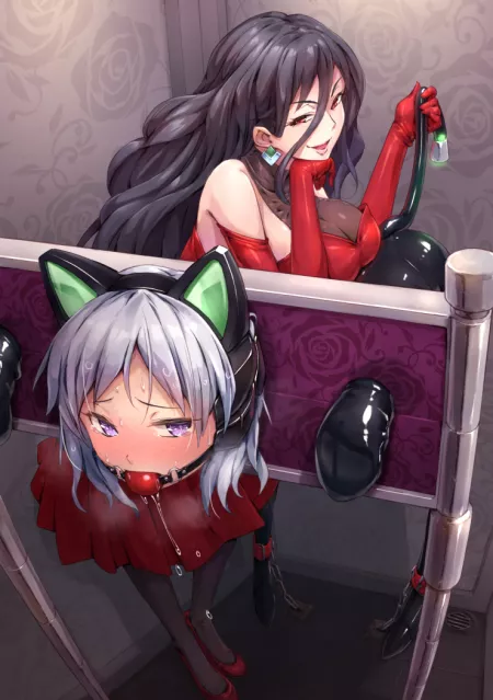 Playing with her cat by PrecariousSandwich