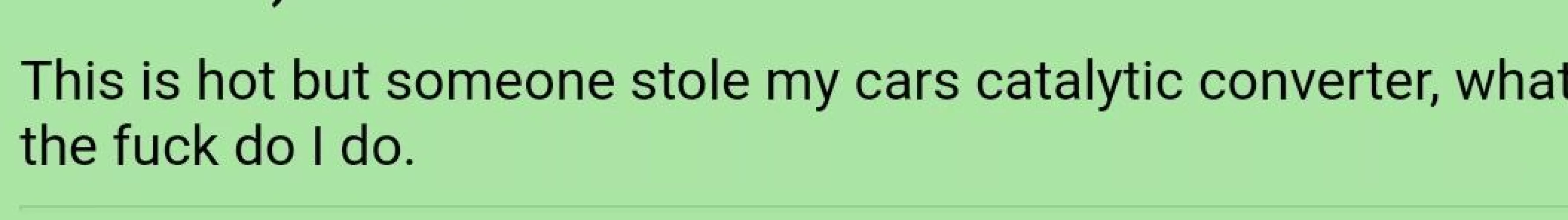 Please return this gentleman's catalytic converter by ledepression