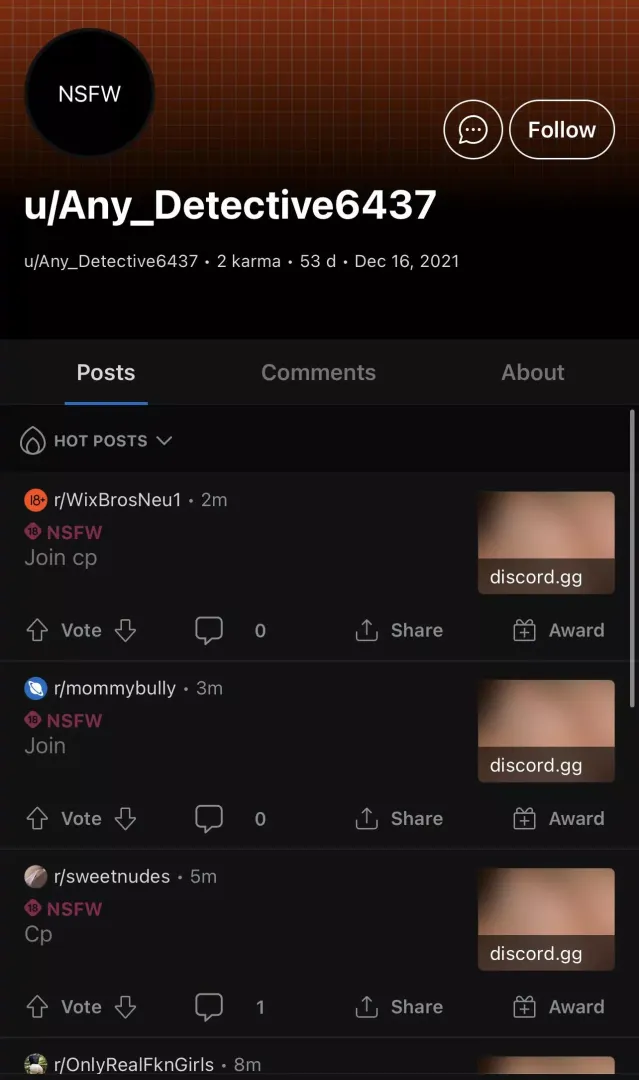 Please watch out for these user, who are sending leaks of CP group in Discord, please report this disgusting people posted by Low-Establishment594