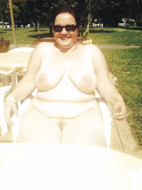 Plump cutie chilling at the nudist resort by Udderluvr2020