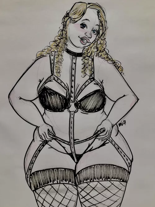 Plush blonde, quick sketch with some color, drawn by me by muc_bucket