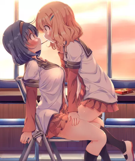 Pocky Game [Yuru Yuri] by faustol