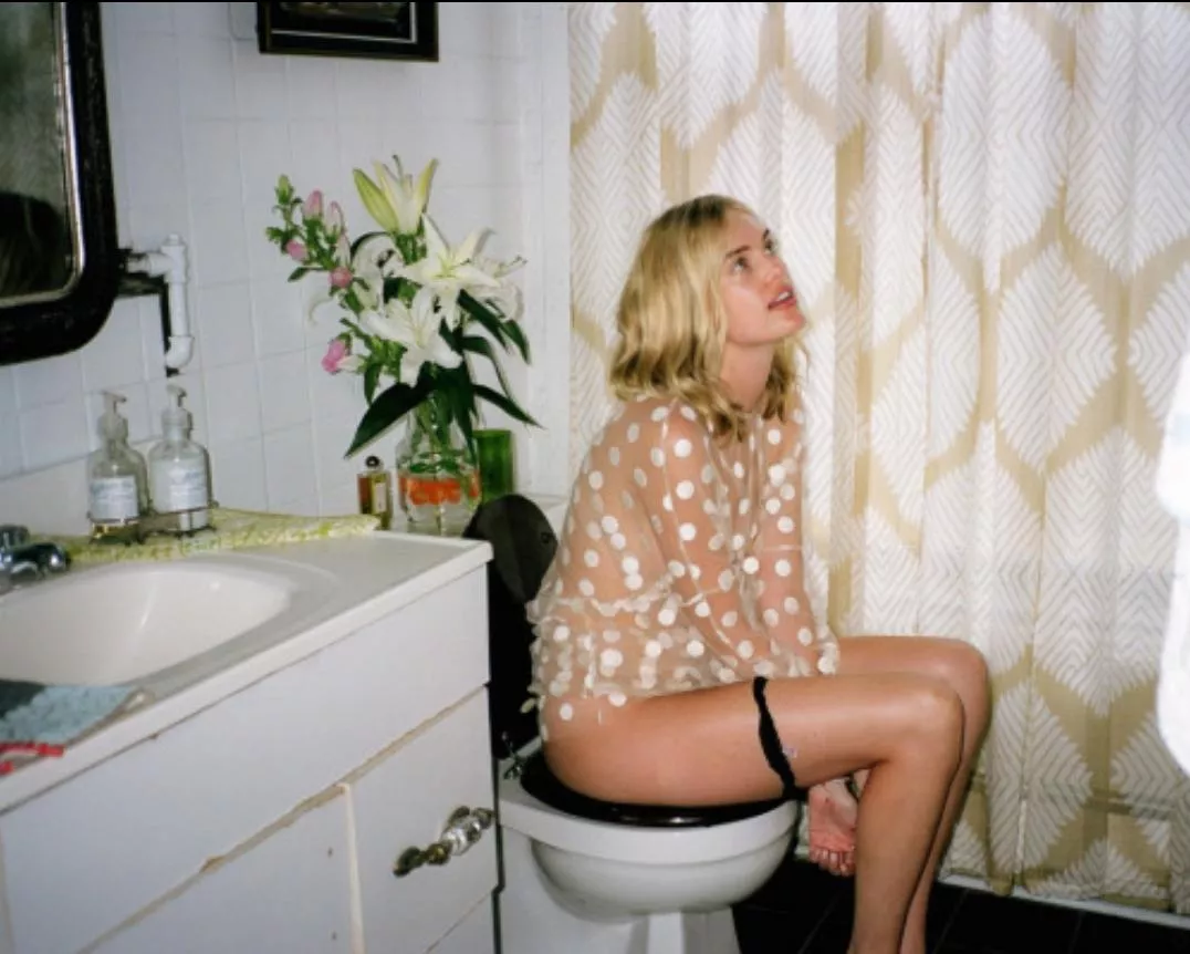 Potty blonde day dreaming with black panties. posted by peeing-girl-lover