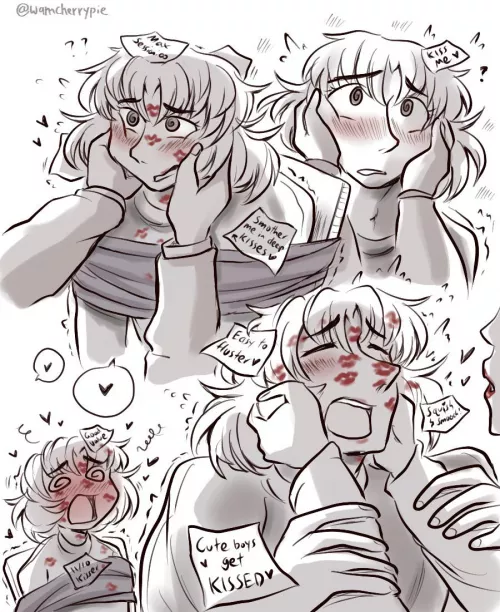 POV: you, an affectionate domme are showering your shy & cute sub with kisses until they’re too embarrassed to think straight [OC] by wamcherrypie
