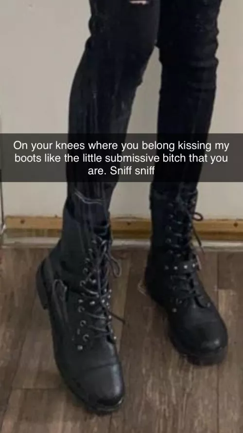 POV- you’re ironing my clothing after baking cookies for me in your sexy sissy maid outfit when I badge through the front door. I make you lick my boots clean before pulling out my strap and bending your ass over by egirlfromyournight