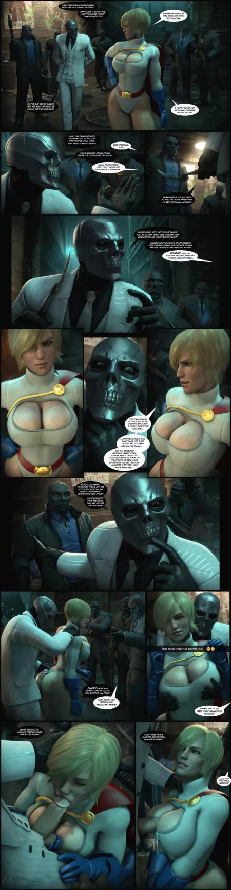 Power Girl uses her assets to stop Roman and his gang [DC] (Urbanator) by uptomischief27